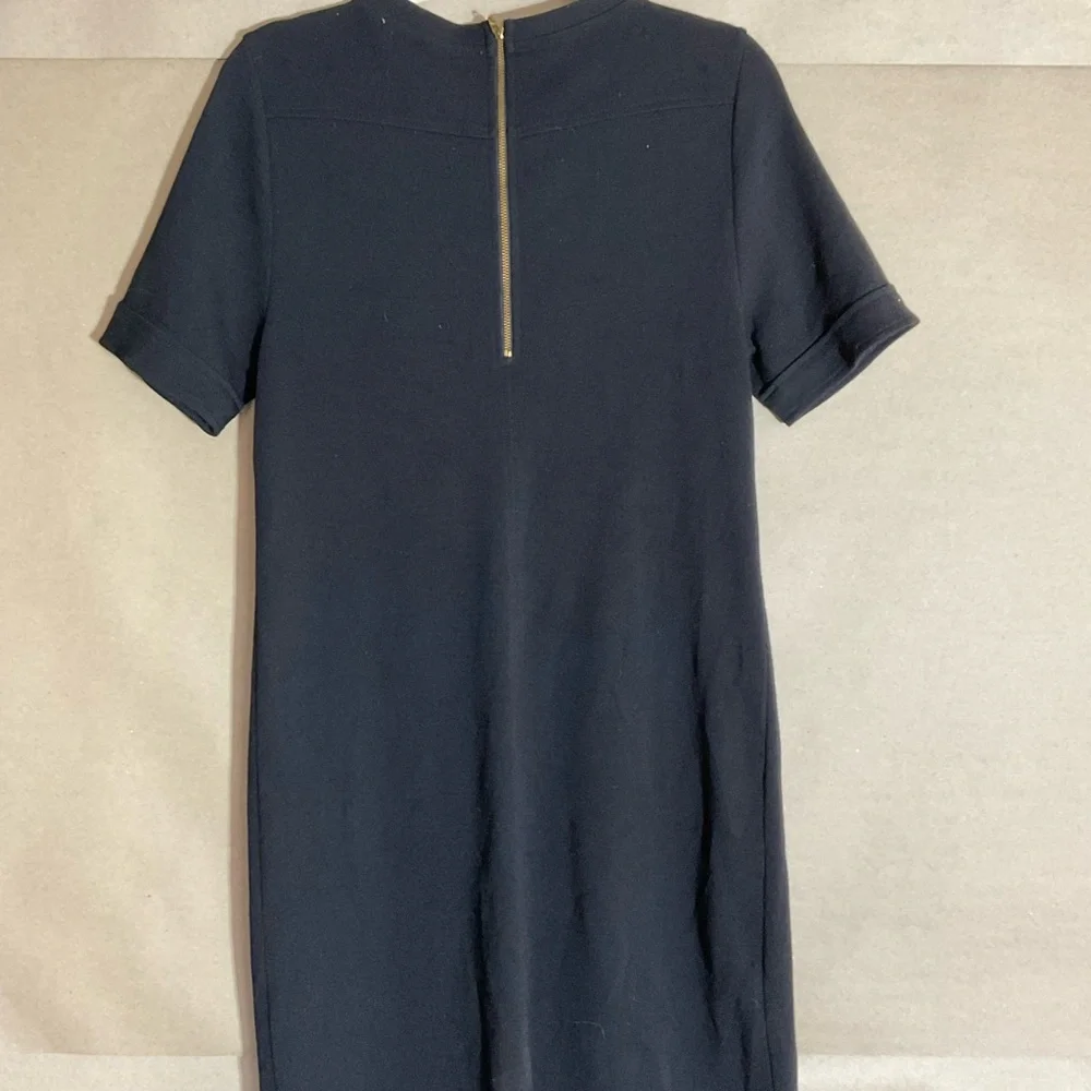 J.Crew Black Dress with Gold Zippers. Wool blend. Size 14